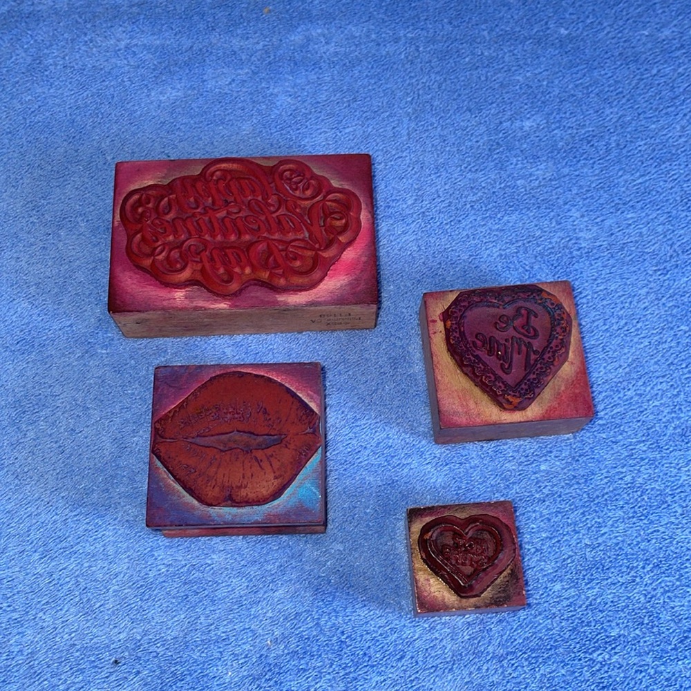 Retired Vintage Valentines Day Mounted Rubber Stamps.  Qty. 8. - Picture 5 of 5